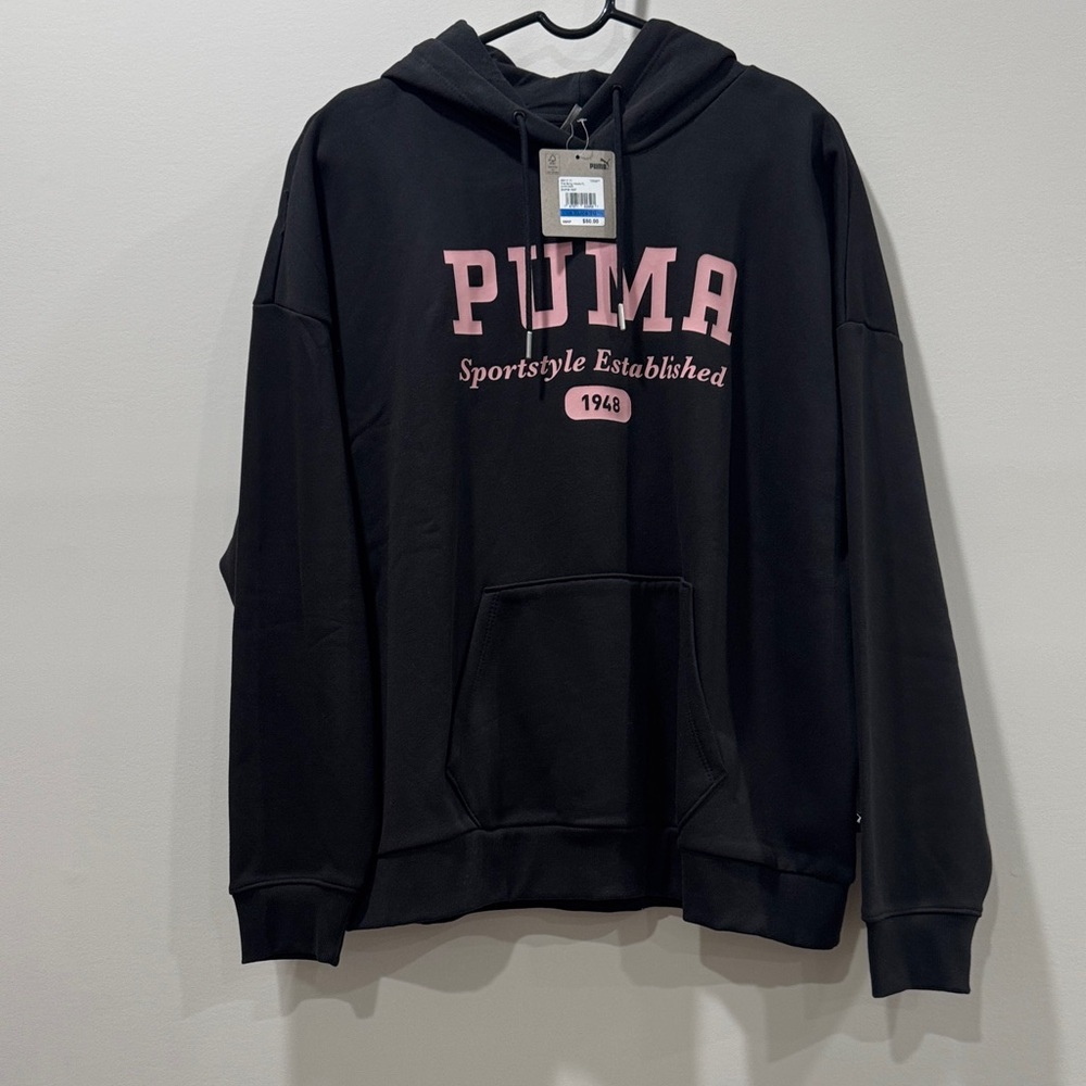 PUMA Women’s Black and Pink Hoodie